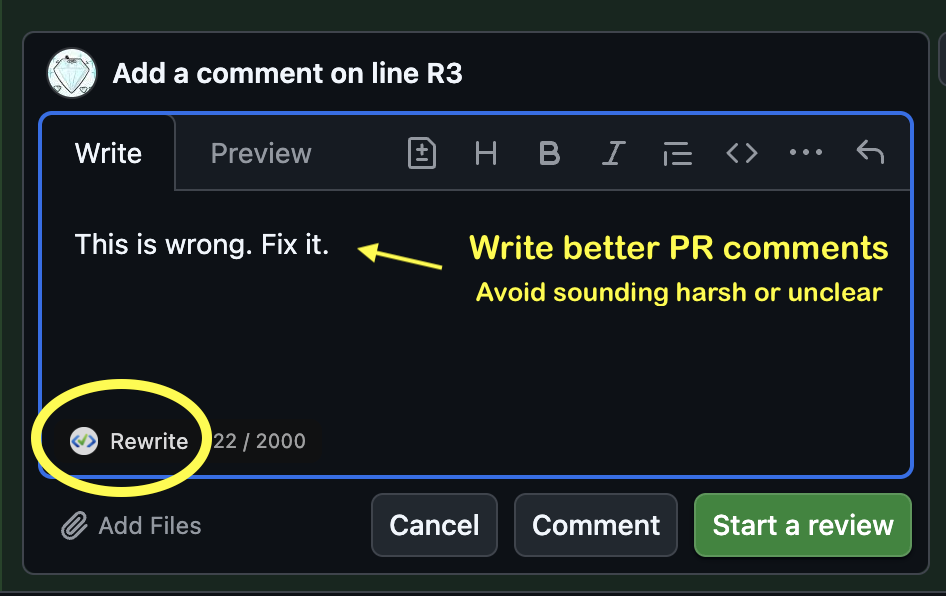 One-click rewrite